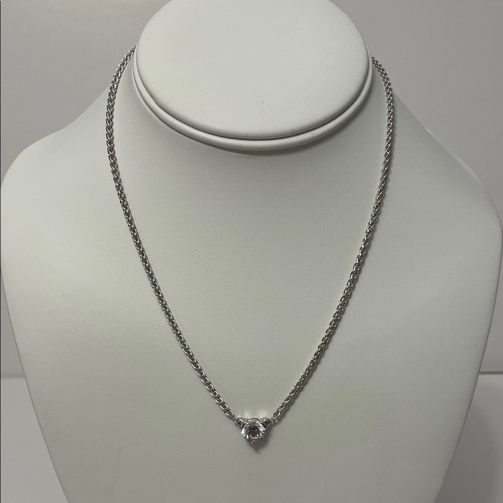 Sterling Silver Solitaire Pendant Necklace